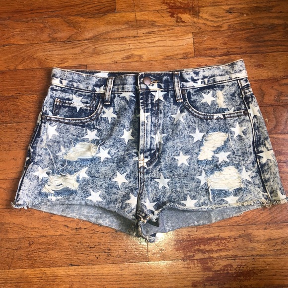Starry Street Denim Shorts-S1094